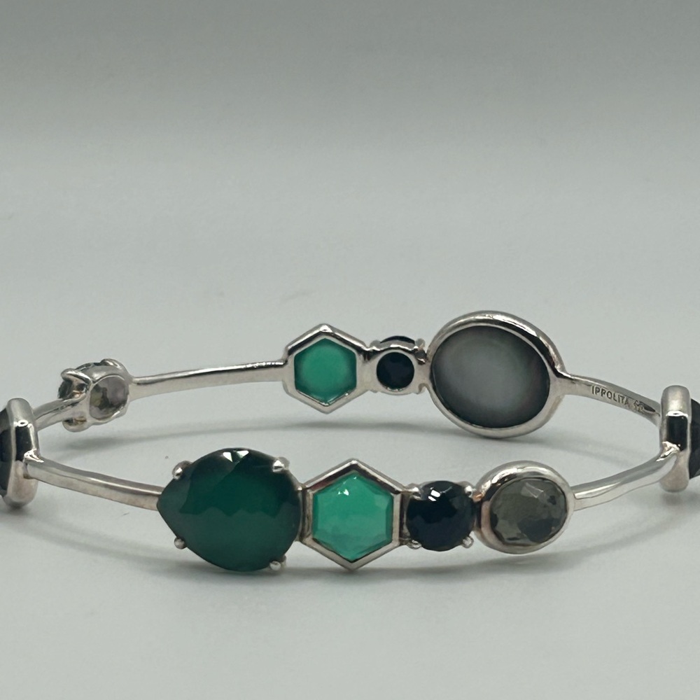 Ippolita Silver Bracelet with Green and Black Accents